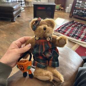 Boyds Bears Patsie Punkley Plush Halloween Bear with Pumpkin Pail Outfit